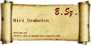 Biri Szabolcs névjegykártya